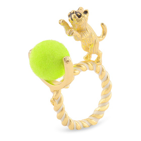 Auf dem Bild zu sehen sind Damen Ringe mit Katze Ball aus...