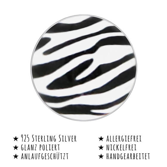 Das Bild mit Beschreibung zeigt Kinder Ohrringe Zebramuster Ohrstecker aus 925 Sterling Silver echt Silber