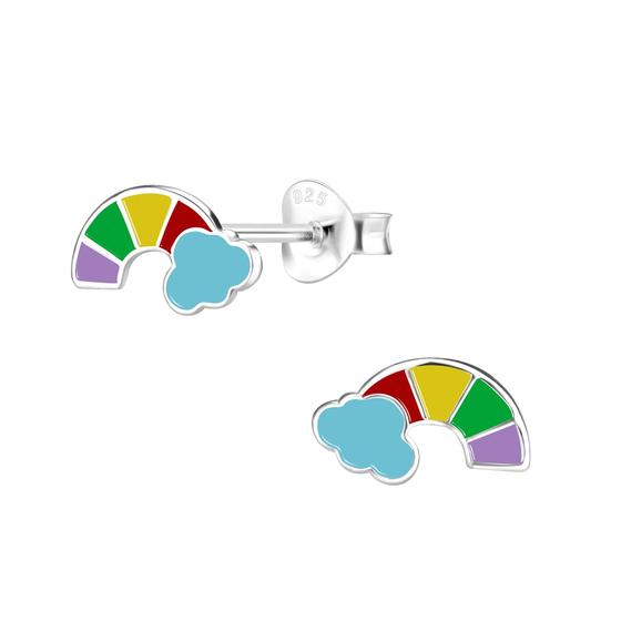 Regenbogen Kinderohrringe 925 Silber