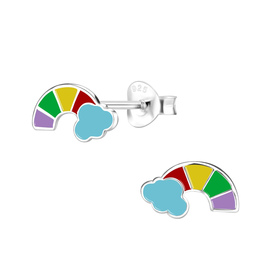 Regenbogen Kinderohrringe 925 Silber