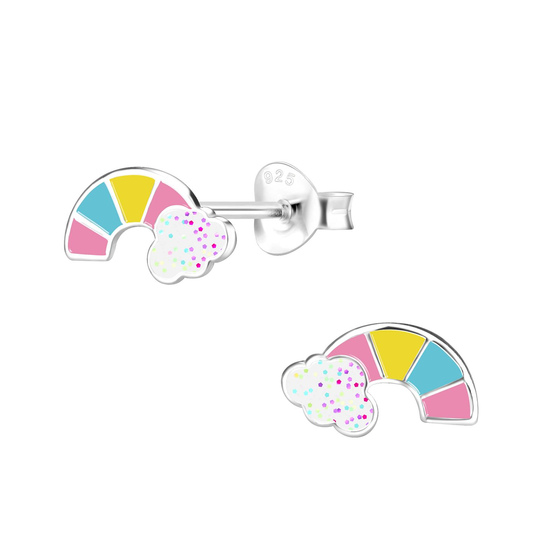 Regenbogen Kinderohrringe 925 Silber