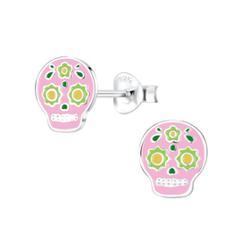 Totenkopf Kinderohrringe 925 Silber