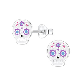 Totenkopf Kinderohrringe 925 Silber