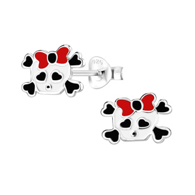 Totenkopf Kinderohrringe 925 Silber