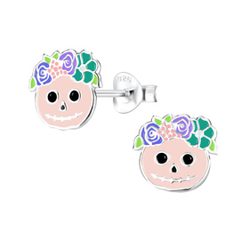 Totenkopf Kinderohrringe 925 Silber