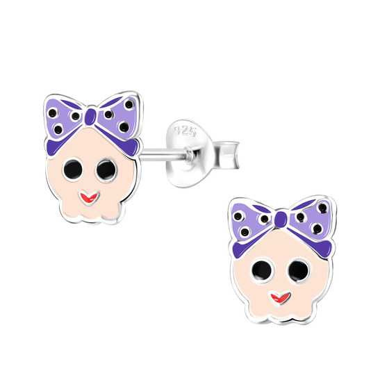 Totenkopf Kinderohrringe 925 Silber