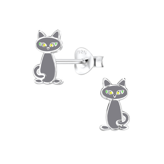 Katzen Kinderohrringe 925 Silber