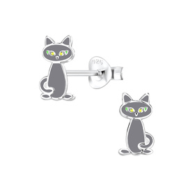 Katzen Kinderohrringe 925 Silber