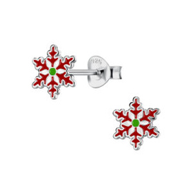 Schneeflocken Kinderohrringe 925 Silber