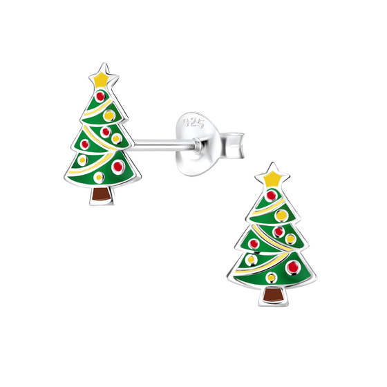 Weihnachtsbaum Kinderohrringe 925 Silber