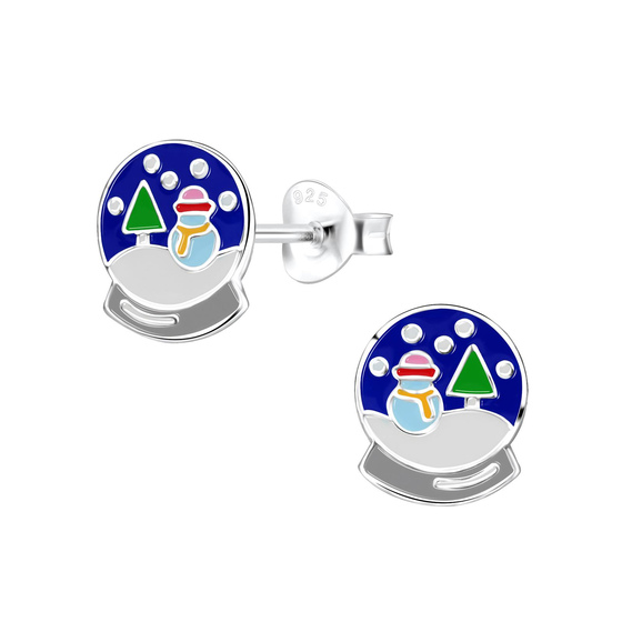 Schneeball Kinderohrringe 925 Silber