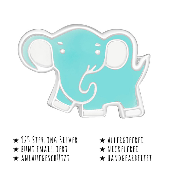 Das Bild mit Beschreibung zeigt Kinder Ohrringe Elefant Ohrstecker aus 925 Sterling Silver echt Silber