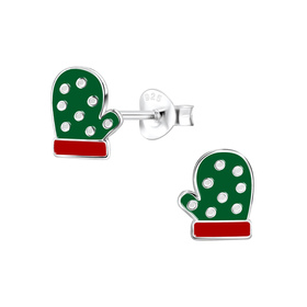 Winter Handschuh Kinderohrringe 925 Silber