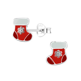 Nikolausstiefel Kinderohrringe 925 Silber