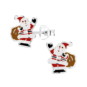 Weihnachtsmann Kinderohrringe 925 Silber