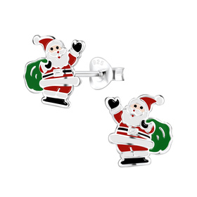 Weihnachtsmann Kinderohrringe 925 Silber