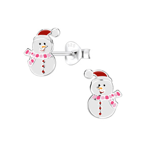 Schneemann Kinderohrringe 925 Silber