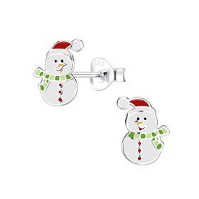 Schneemann Kinderohrringe 925 Silber