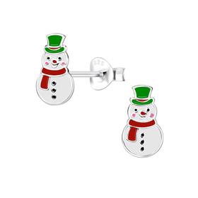 Schneemann Kinderohrringe 925 Silber