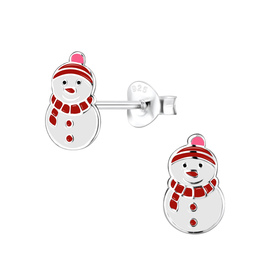 Schneemann Kinderohrringe 925 Silber