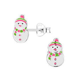 Schneemann Kinderohrringe 925 Silber