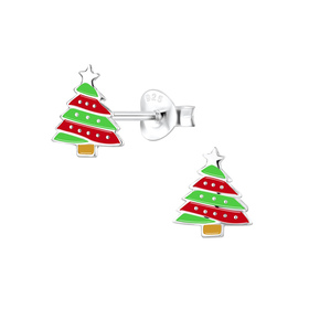 Weihnachtsbaum Kinderohrringe 925 Silber