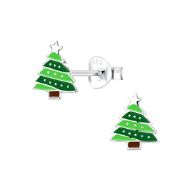 Weihnachtsbaum Kinderohrringe 925 Silber