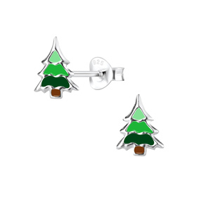 Weihnachtsbaum Kinderohrringe 925 Silber