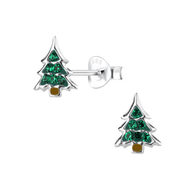 Weihnachtsbaum Kinderohrringe 925 Silber