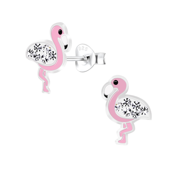 Flamingo Kinderohrringe 925 Silber