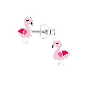 Flamingo Kinderohrringe 925 Silber