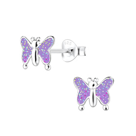 Schmetterling Kinderohrringe 925 Silber