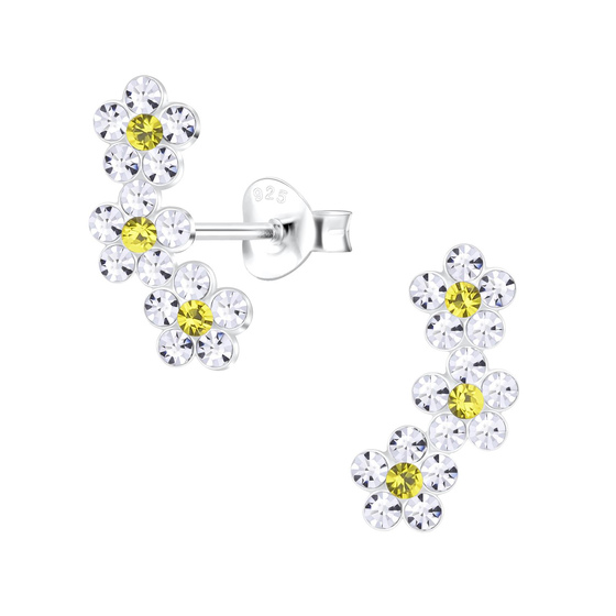 Blumen Kinderohrringe 925 Silber