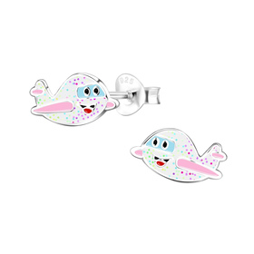 Flugzeug Kinderohrringe 925 Silber