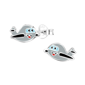 Flugzeug Kinderohrringe 925 Silber