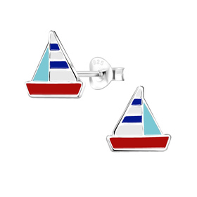 Segelboot Kinderohrringe 925 Silber