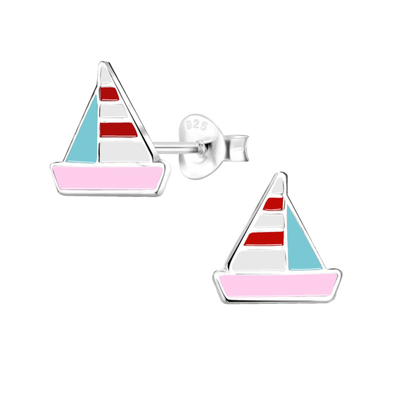 Segelboot Kinderohrringe 925 Silber
