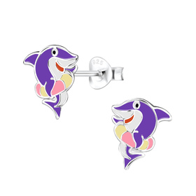 Haifisch Kinderohrringe 925 Silber