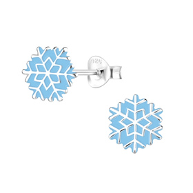 Schneeflocken Kinderohrringe 925 Silber