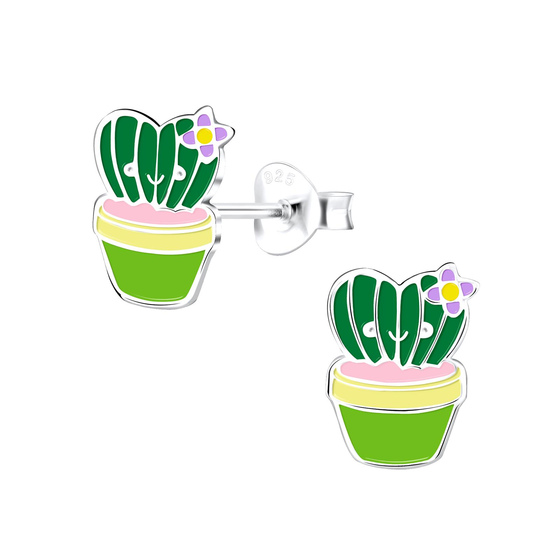 Kaktus Kinderohrringe 925 Silber