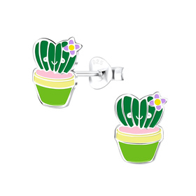 Kaktus Kinderohrringe 925 Silber