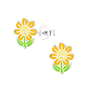 Blumen Kinderohrringe 925 Silber