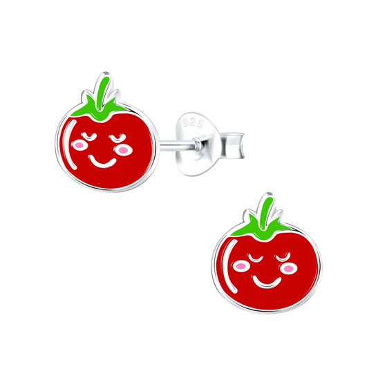 Tomaten Kinderohrringe 925 Silber