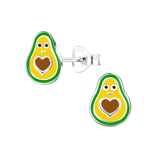 Avocado Kinderohrringe 925 Silber
