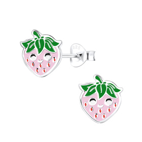 Erdbeeren Kinder Ohrringe 925 Silber