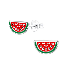 Wassermelonen Kinder Ohrringe 925 Silber