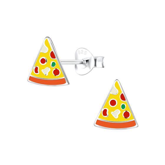 Pizza Kinder Ohrringe 925 Silber