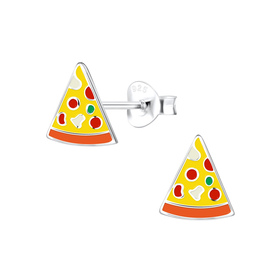 Pizza Kinder Ohrringe 925 Silber