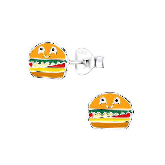 Burger Kinder Ohrringe 925 Silber