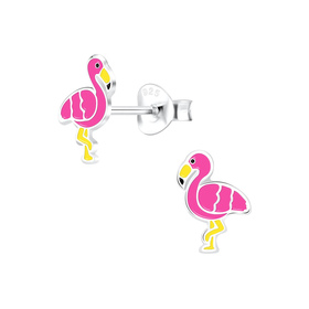 Flamingo Kinder Ohrringe 925 Silber